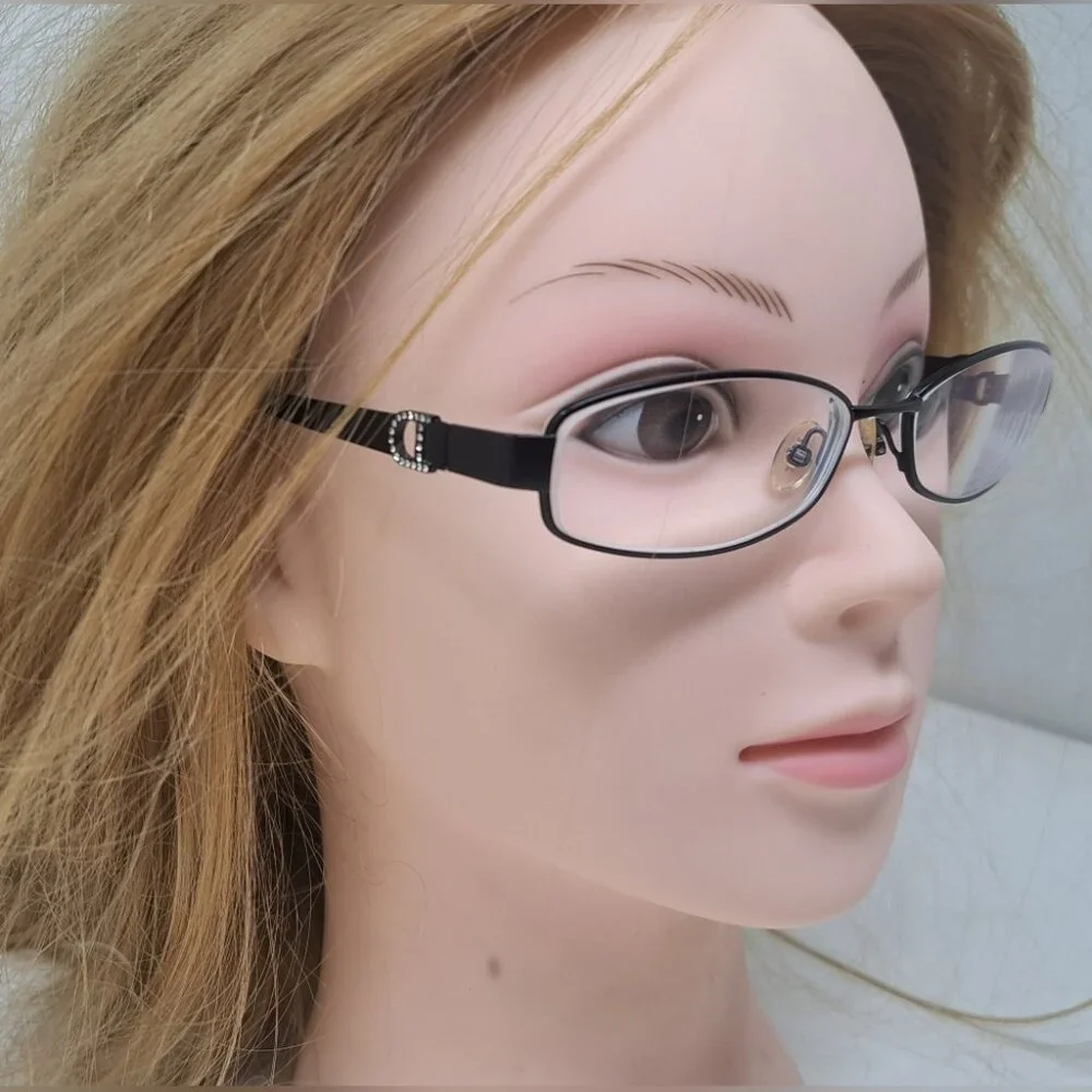 Christian Dior Womens Eye Glasses Frames Crystals Black Vintage CD3684 54-15-130